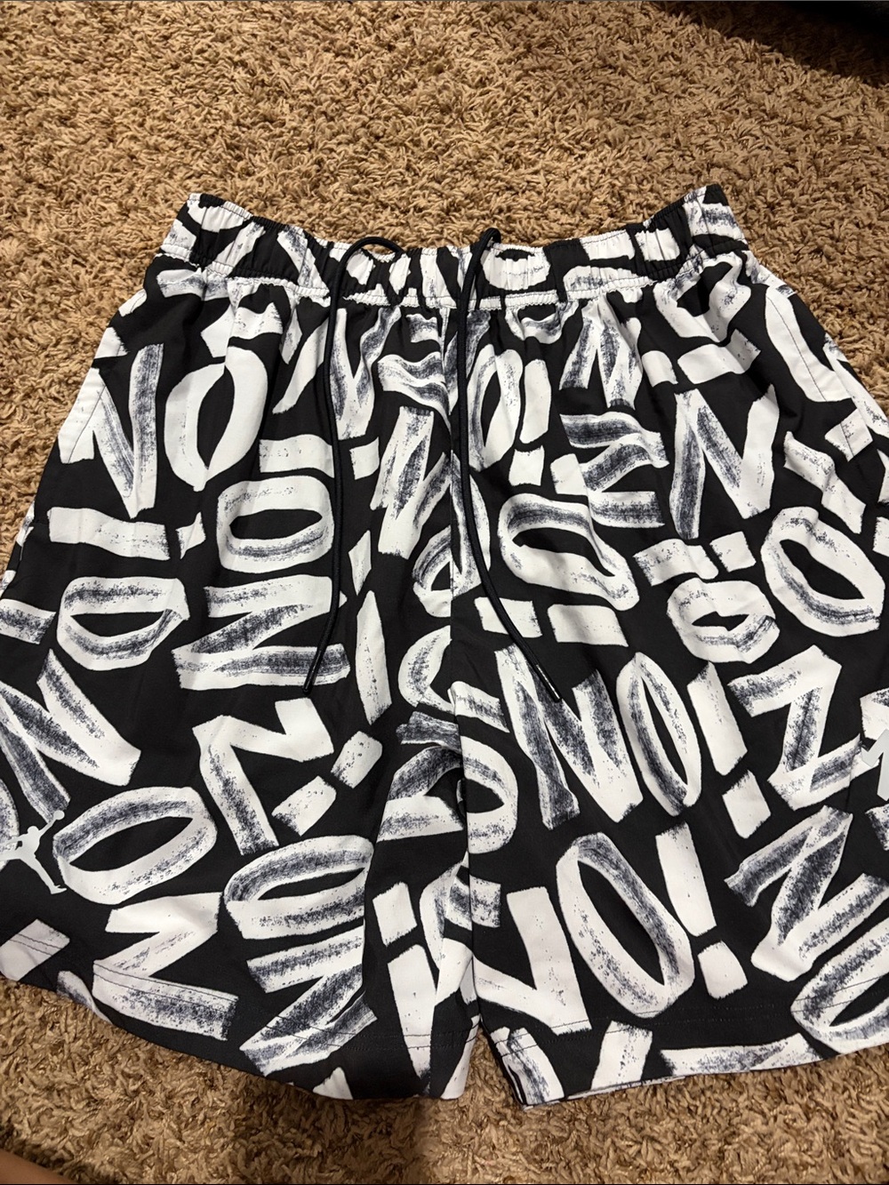 Jordan Black and White Graphic Athletic Shorts